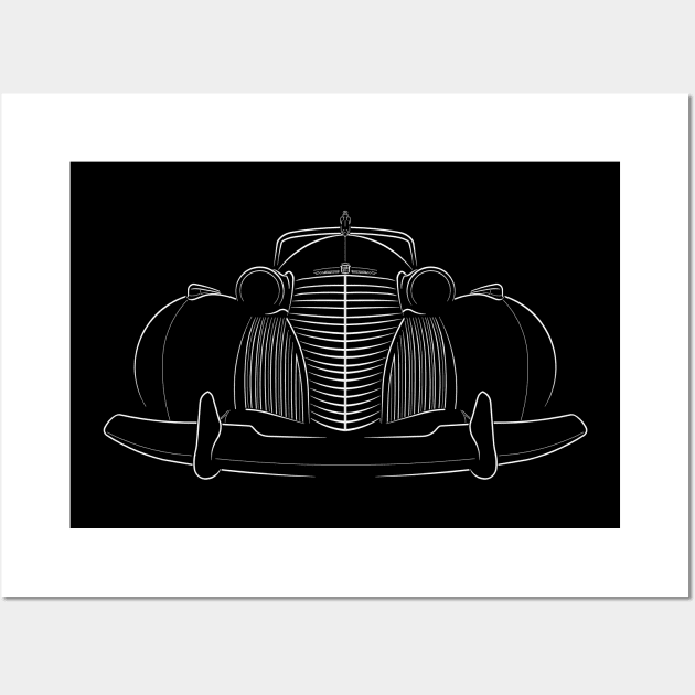 1940 Cadillac Series 60 - front stencil, white Wall Art by mal_photography